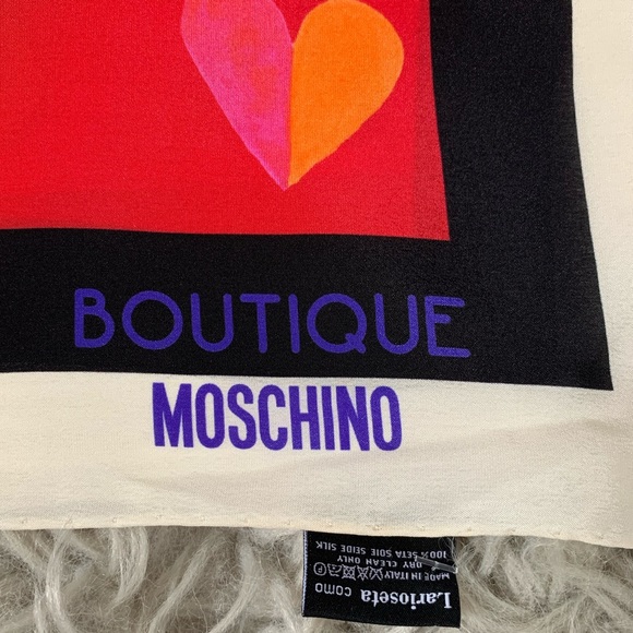 Moschino - Heart Silk Scarf - Picture 4 of 5
